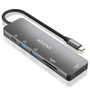 Aisens USB-C Dock 6 en 1 ASUC-6P016-GR Gris con HDMI 4K y PD 100W